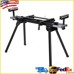 Folding Miter Saw Stand Adjustable 76-4/5” Max Sliding Rails 440lb Easy Install