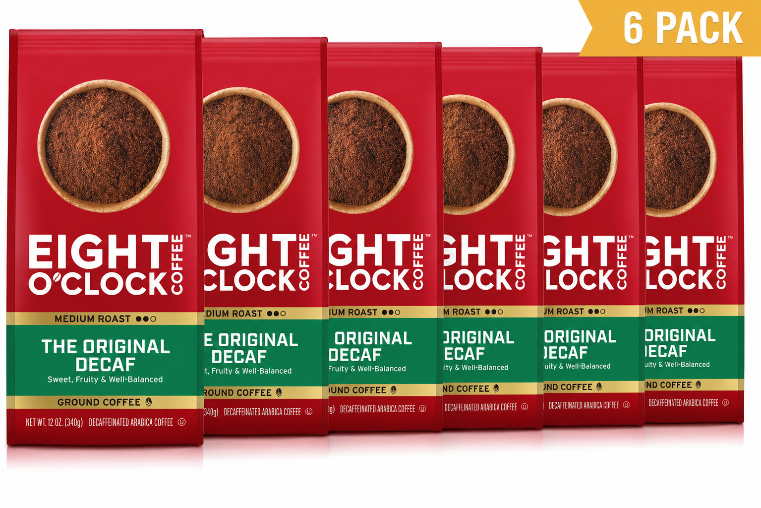 6-EIGHT O'CLOCK GROUND COFFEE THE ORIGINAL DECAF MEDIUM ROAST 12 OZ EA 05/12/26 gallery