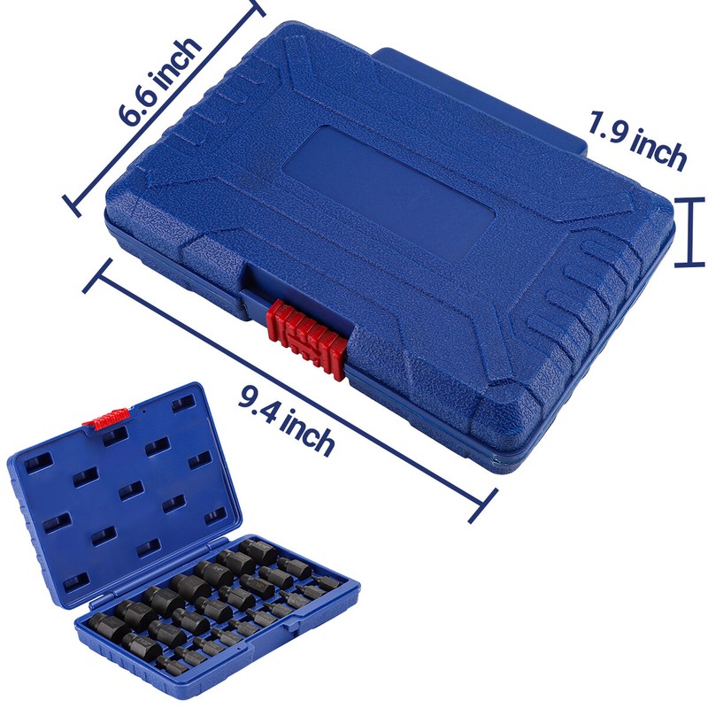 25Pcs Screw Extractor Set Hex Head Multi-Spline Easy Out Bolt Extractor Set NEW gallery