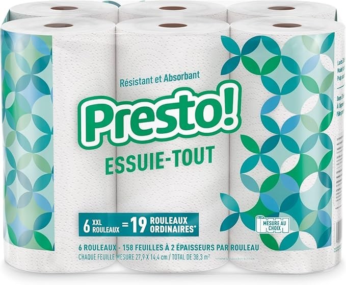Presto! Ultra-Strong Premium Paper Towels, 158 Sheet Huge Roll - Flex-a-Size, 12 gallery