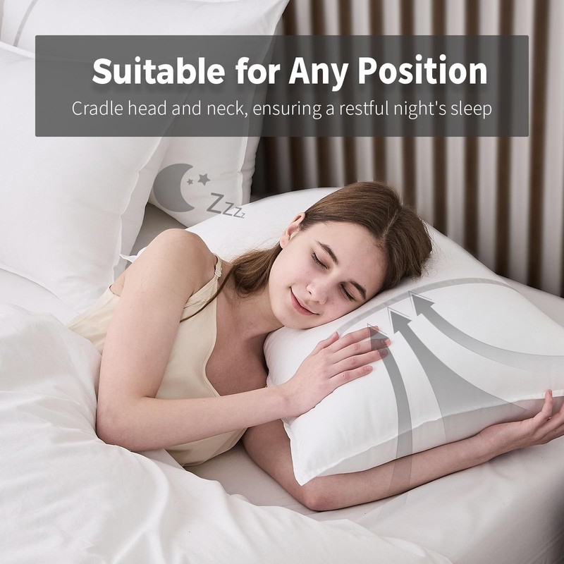 Hotel Quality Bed Pillows Standard 20x26 Inches Down Alternative Cooling for Sle gallery