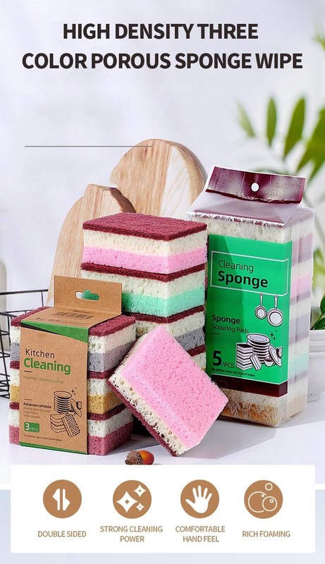 High Density Sponge Cleaning Cloth Non-Greasy Dishwashing Pad for Kitchen Pot gallery