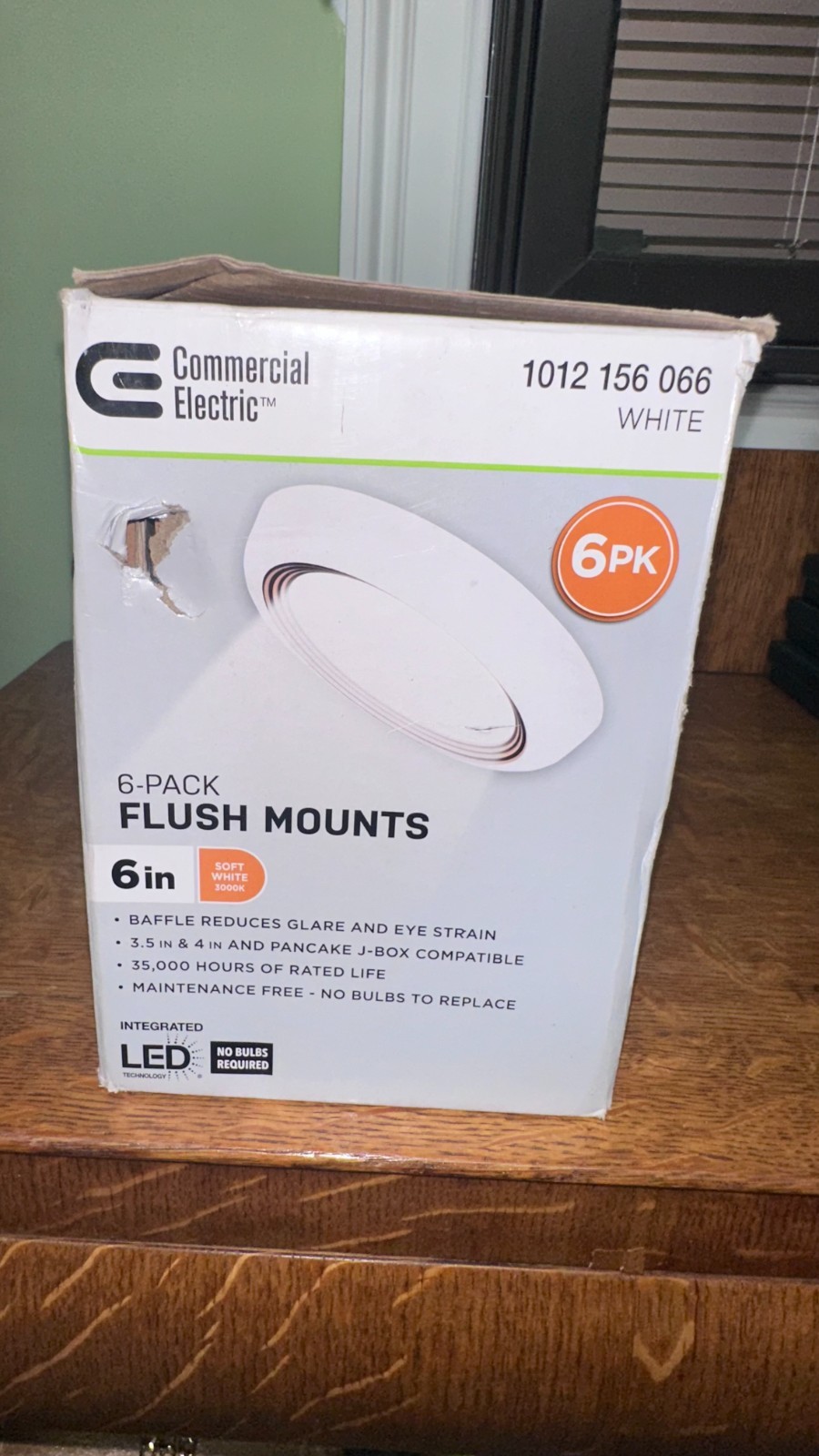Commercial Electric 6 Pack 6" LED Flush Mount Ceiling Lights 3000K Soft White Di gallery
