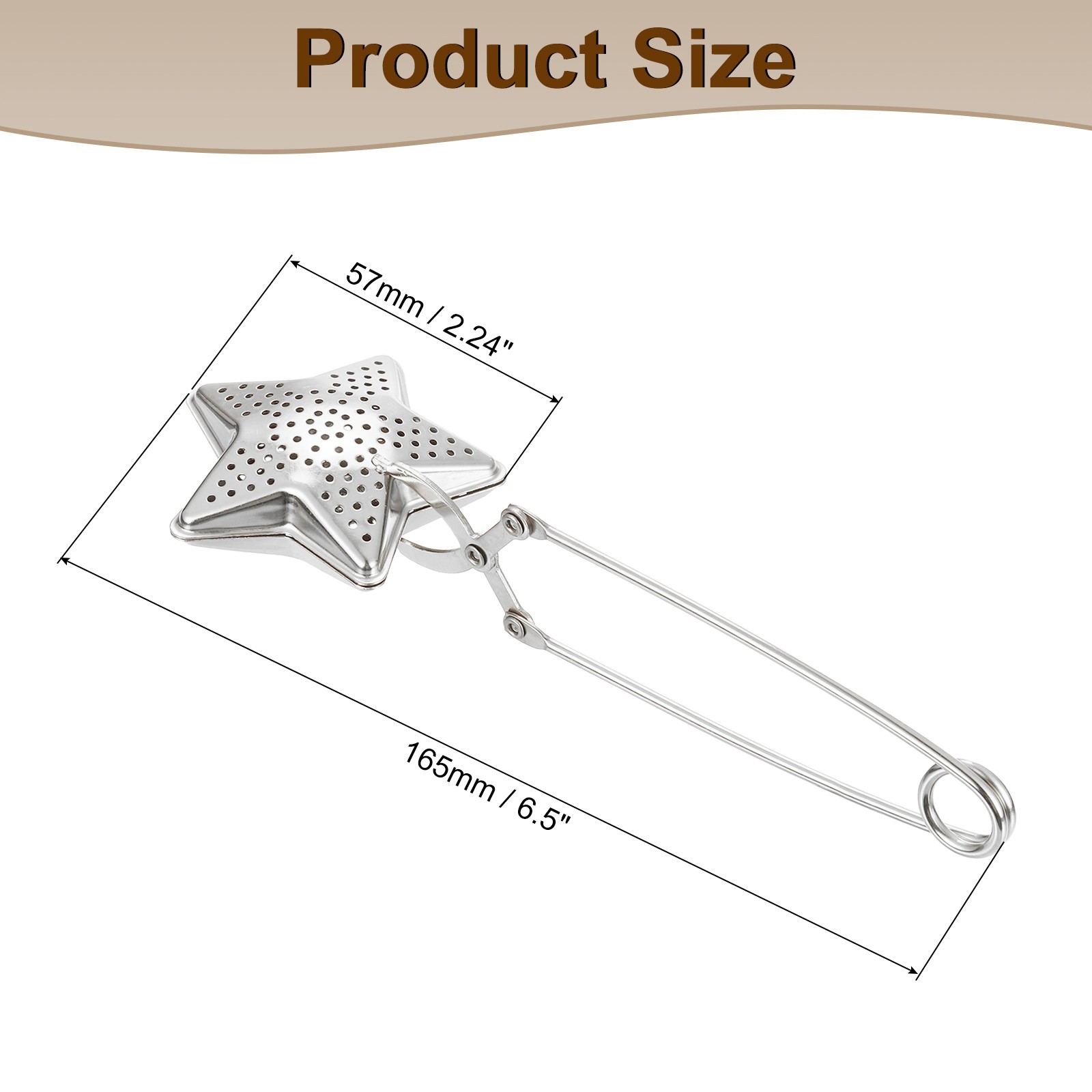 Star Snap Tea Ball Infuser with Handle Stainless Steel Tea Strainer Silver gallery