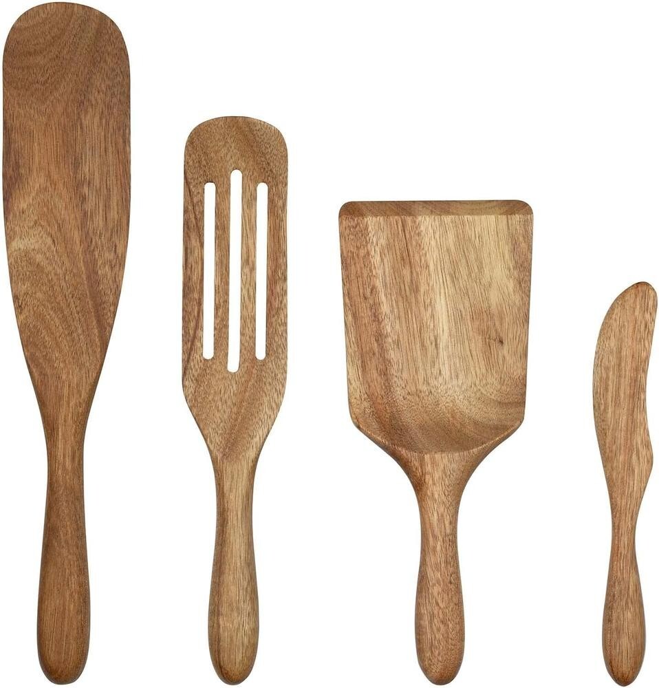 Mad Hungry® 4-Piece Wood Spurtle Set - Acacia Wood - Natural gallery