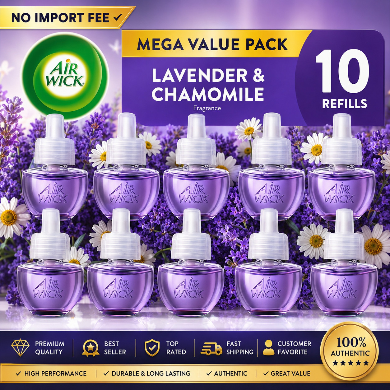 Air Wick Plug-In Scented Oil Refill 10ct Lavender & Chamomile Air Freshener gallery