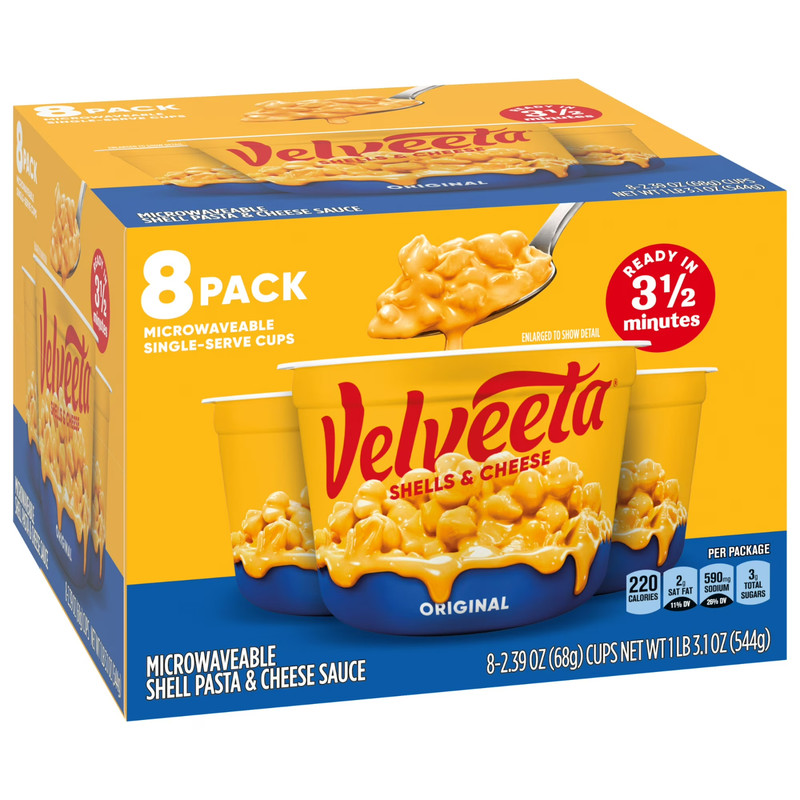 (2 PACK) Velveeta Shells and Cheese Mac and Cheese,8 Cups,for Easy Snacks 2.39oz gallery