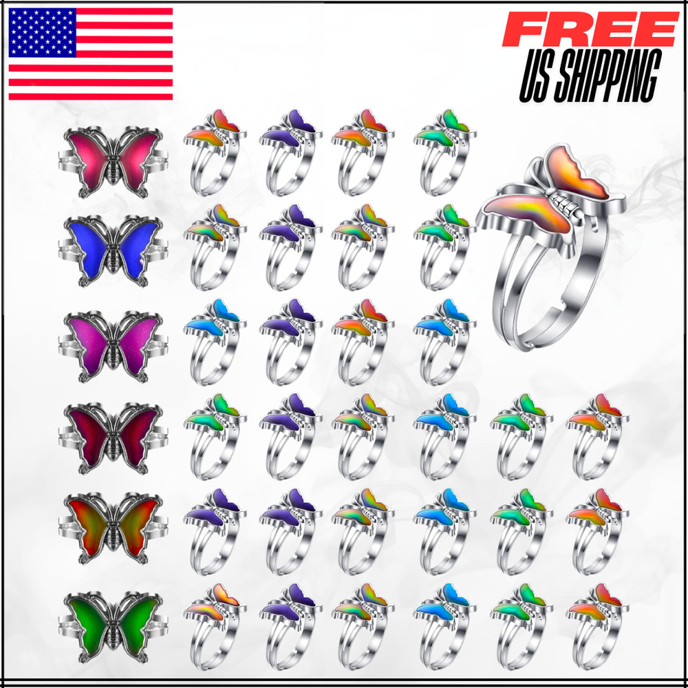 Color Changing Mood Ring Adjustable Size Rings For Kids Girls Boys 30PC 30PC