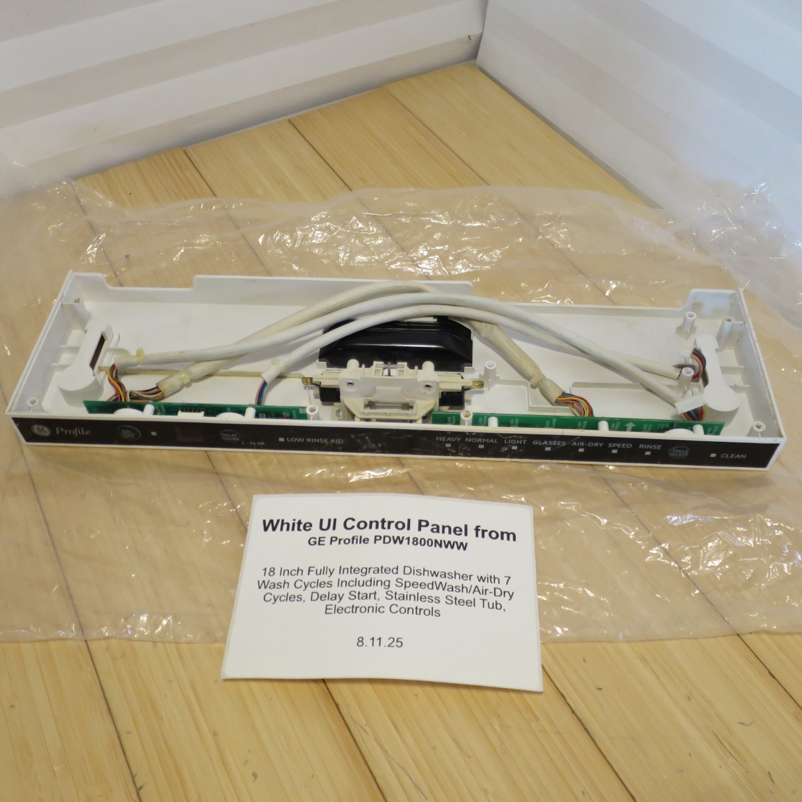 White UI Interface Control Panel from GE Profile PDW1800NWW Dishwasher gallery