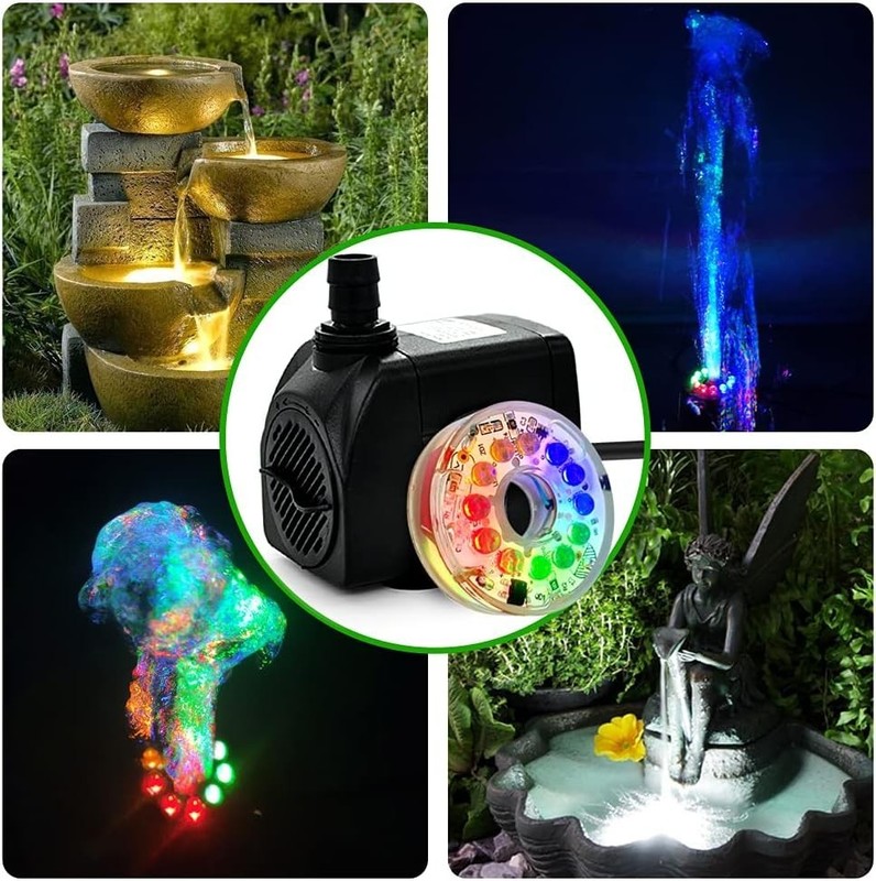 Automatic LED Light Fountain Pump - 10W Submersible with Adjustable Water Flow gallery