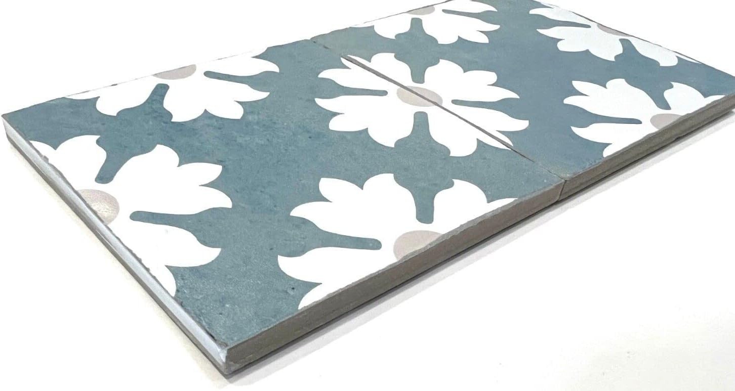 4.5x4.5 Mallorca Collection Turquoise Pattern 1 Porcelain Floor Wall Pool Tile gallery