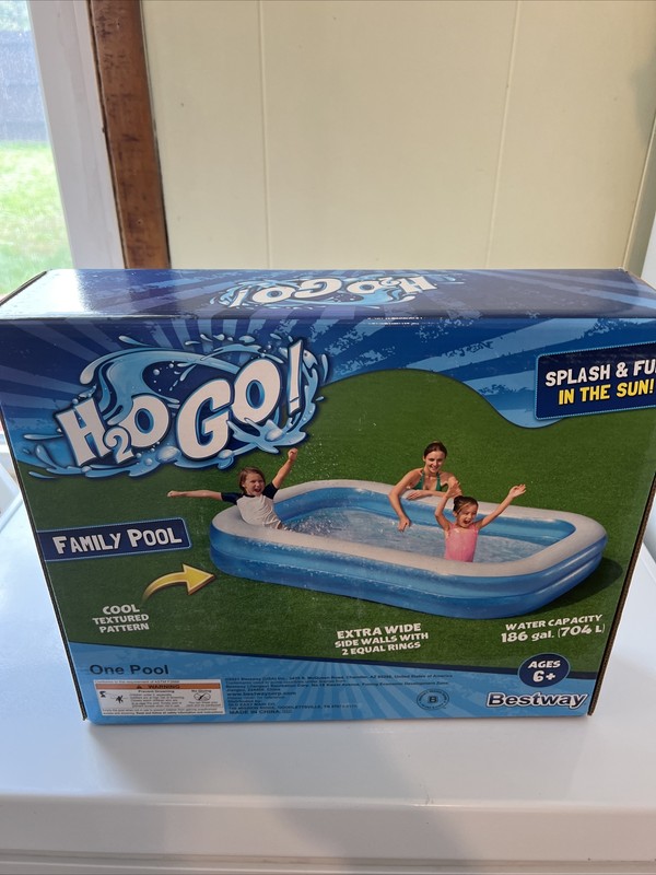 H2O Go Rectangular Kids Pool 8 Ft 6 in x 69 in x 20 in 8' 7" x 69" NEW gallery