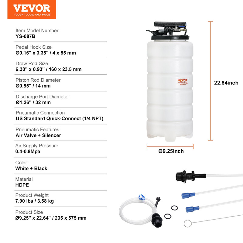 4 Gal (15L) Fluid Extractor | Pneumatic/Manual Oil Changer Vacuum Pump gallery
