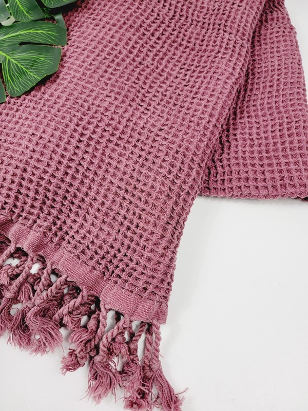100% Cotton Waffle Honeycomb Pattern Machine Wash Throw Blanket gallery