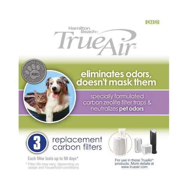 Hamilton Beach TrueAir 3 Pack Replacement Carbon Filters Pet Odors 04234G gallery