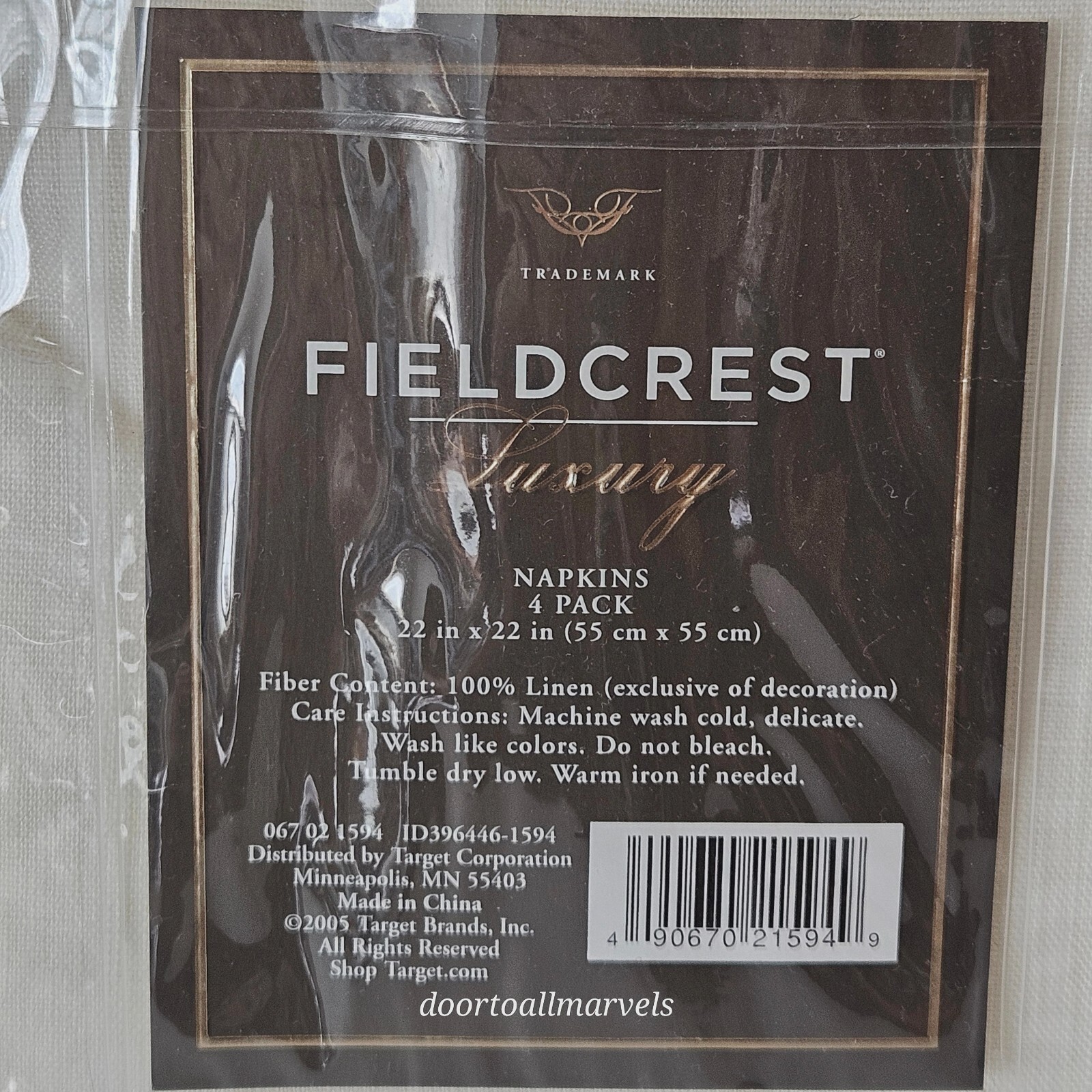 4 Vintage Fieldcrest Luxury Large Linen Napkins Set Cream NWT gallery