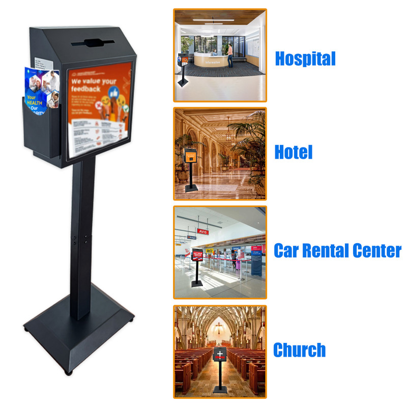 Suggestion Box with Stand,Floor Standing Offering Box,Ballot Collection Safe Box gallery