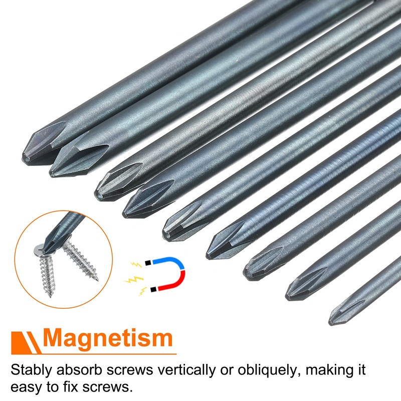 2pcs PH0 Screwdriver Tip 1/4" 5cm Magnetic Steel Rod S2 for [Brand] gallery