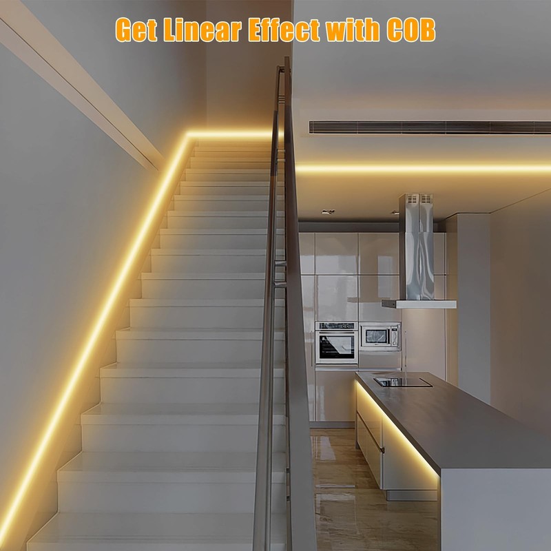 4.92ft Tunable White Smart COB Led Strip Light Kit, CCT 2700K-6500K Bright CO... gallery