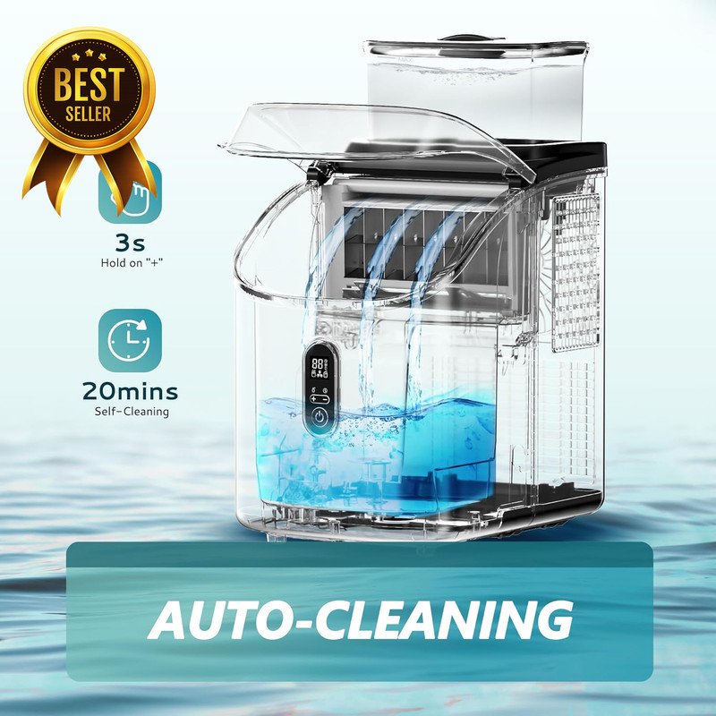Ice Cube Maker Machine Countertop with External Water Tank 34 lbs Per Day 2 Wate gallery