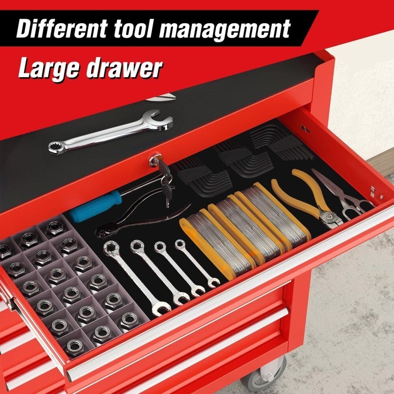 7 Drawers Rolling Tool Chest Tool Box Lockable Tool Storage Cabinet for Garage gallery