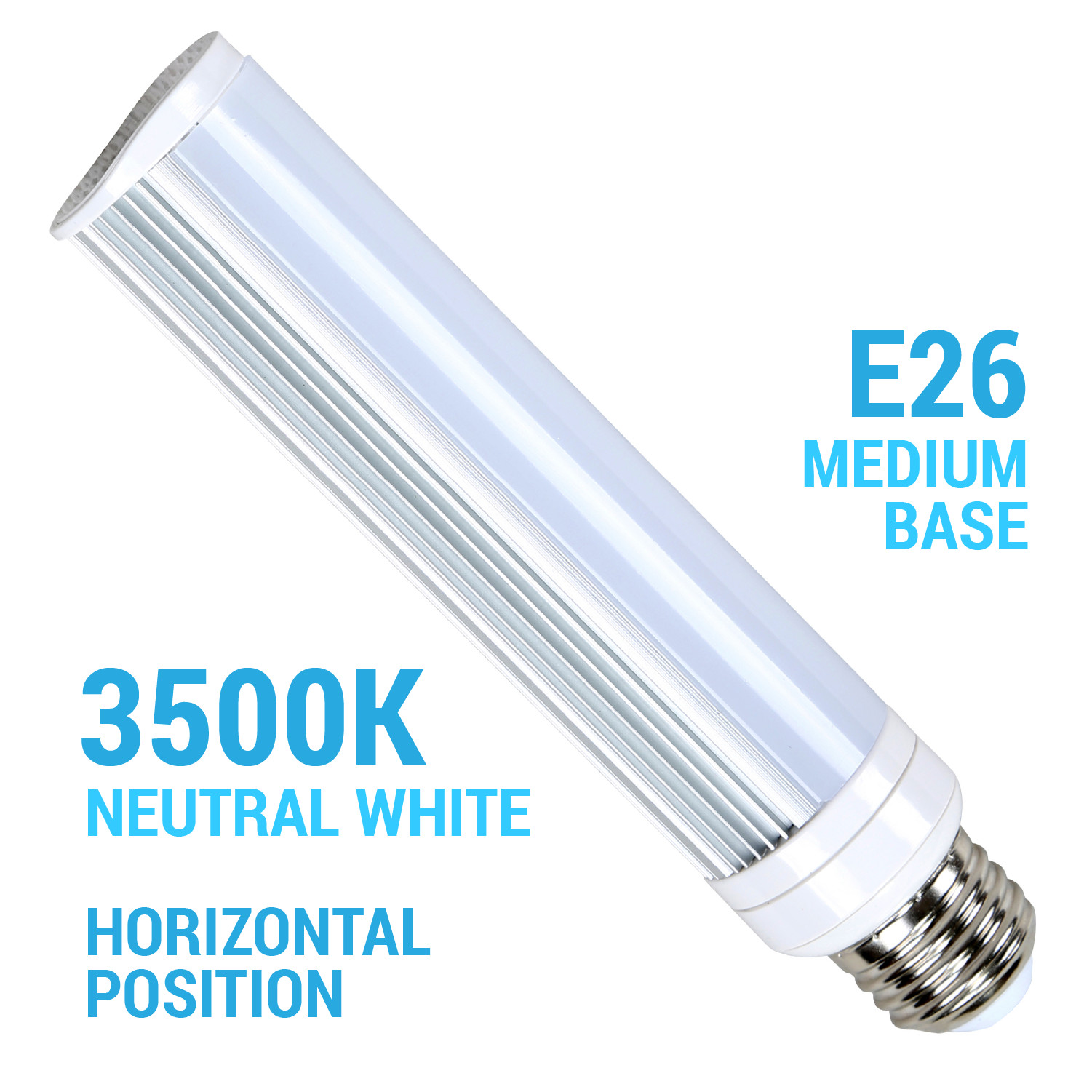 8W =13W =18W Horizontal PL LED CFL Compact Fluorescent 3500K Neutral White E26 gallery