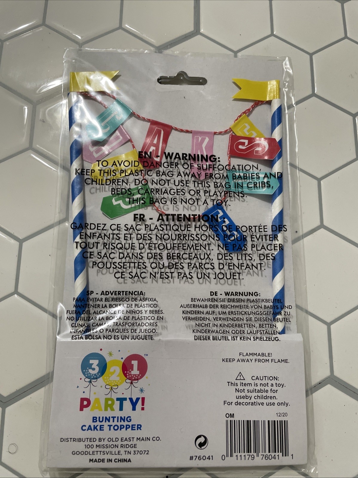 321 Party Bunting Cake Topper “Cake Happens” Colorful Party Supplies gallery