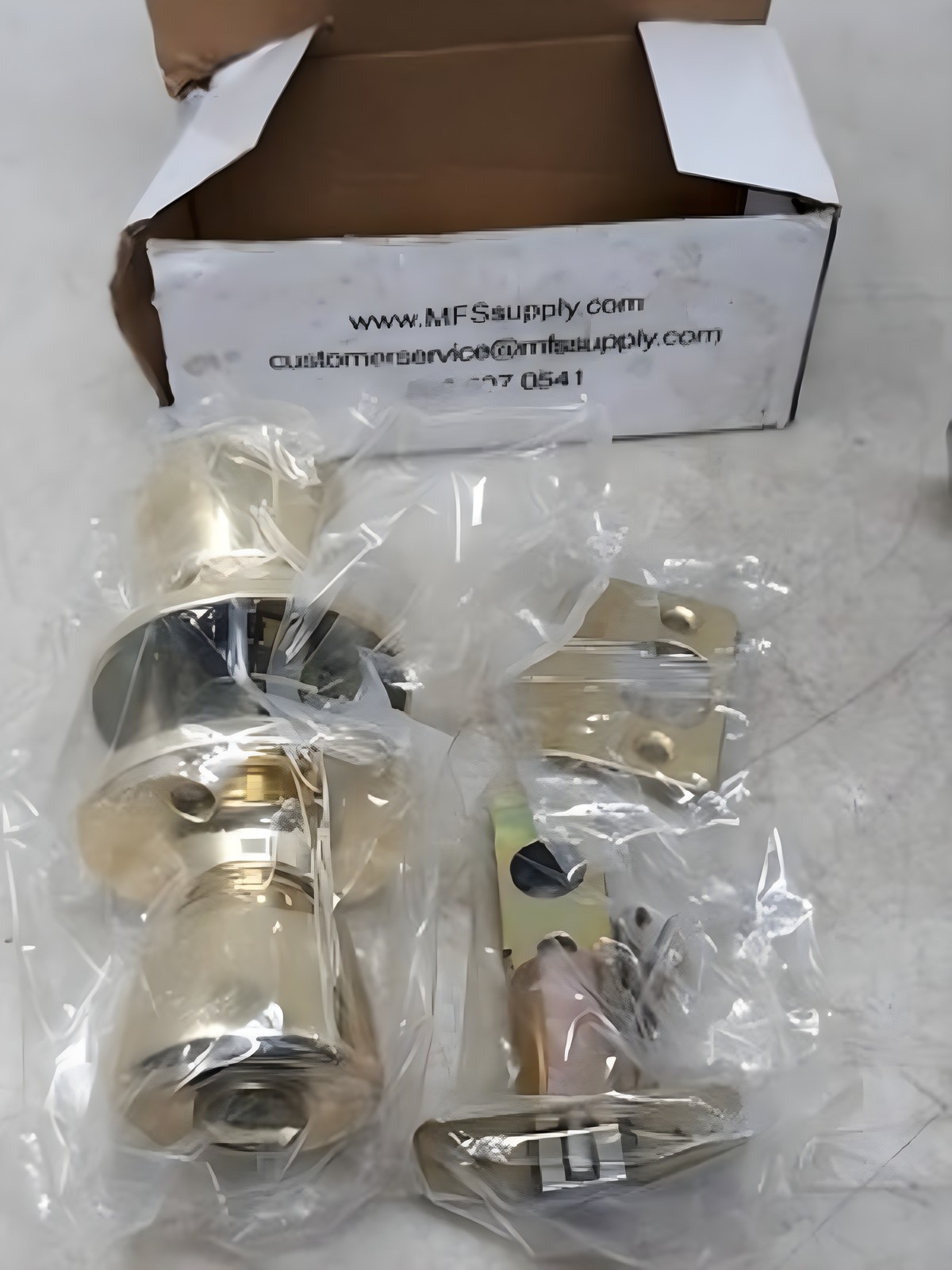 MFS Supply Polished Brass Entry Lock Set Adjustable Backset Latch w/ 2 Keys gallery