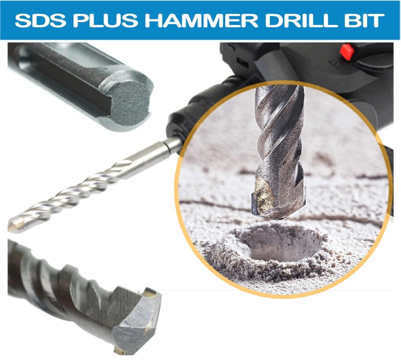 SDS Plus Hammer Drill Bit Set 5/32",3/16",1/4" Concrete Masonry Drill Bits gallery