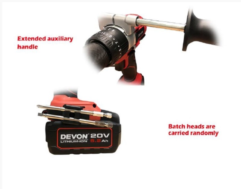 DEVON 5282-Li-20TS-4.0Ah 20V Drill Driver Brushless Drill - No Battery gallery