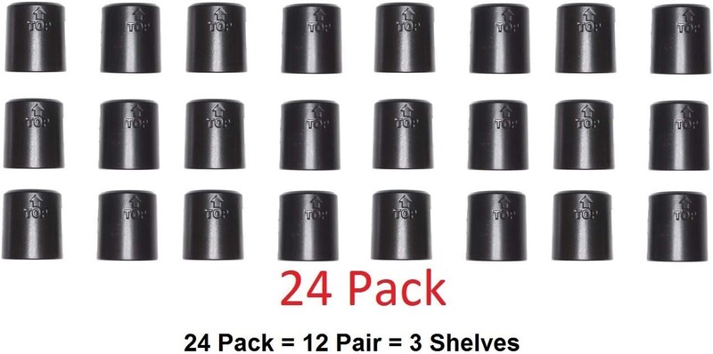 JSP Manufacturing 1" Diameter Post Wire Shelf Clips Shelving Medium, Black gallery