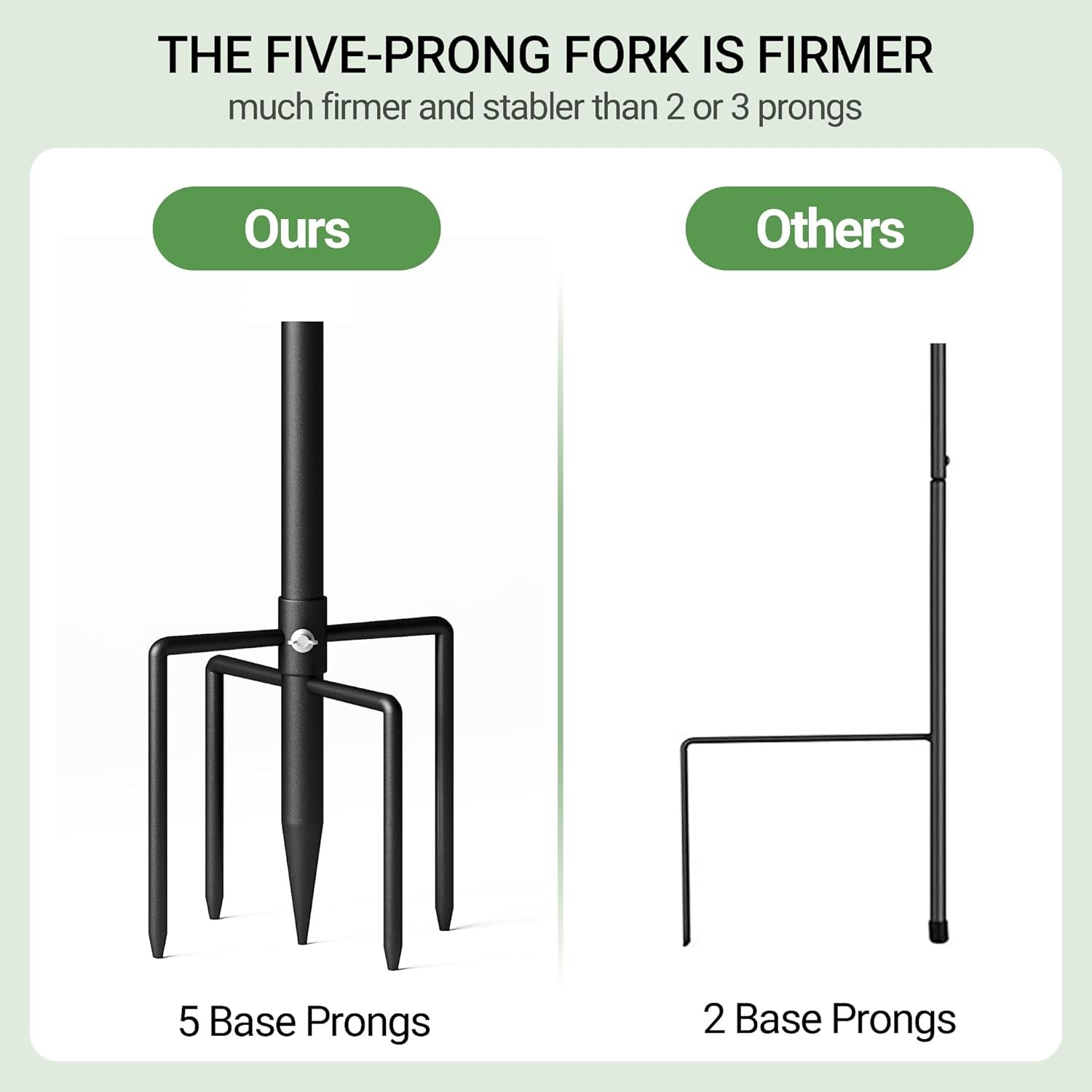 2 PACK 76" Shepherds Hooks for Outdoor Bird Feeder Pole 5 Prong Base Adjustable gallery