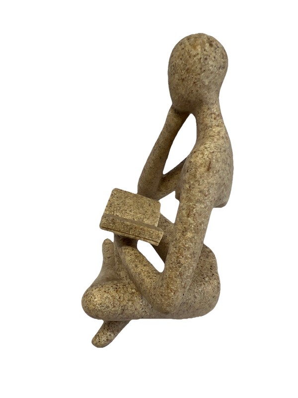 Bookshelf Decor Thinker Statue - Abstract Art Reading Thinker Sculpture Figurine gallery