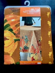 Fall Engineer Pumpkin Fabric Tablecloth 52 X 102 Inches. Easy Care
