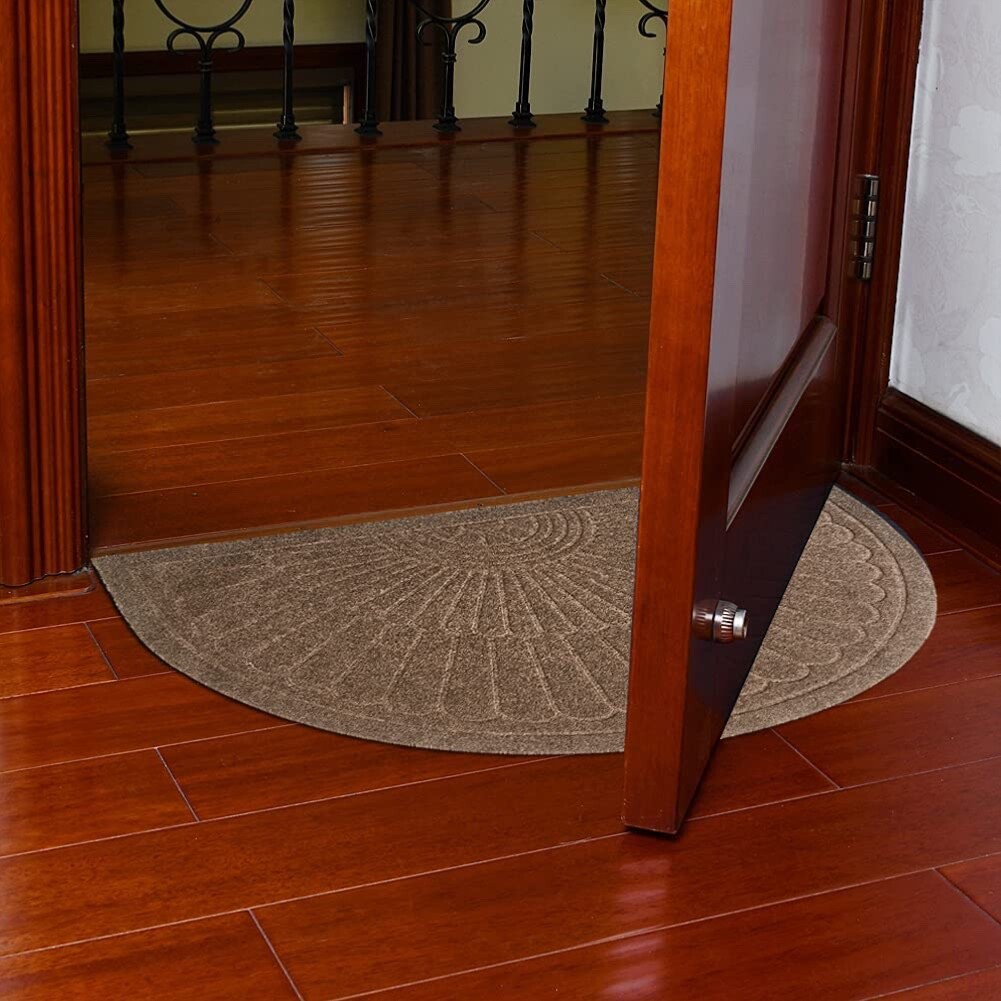 Rubber Doormat Indoor Outdoor Half Round Front Door Mat Non Slip Backing Floor M gallery