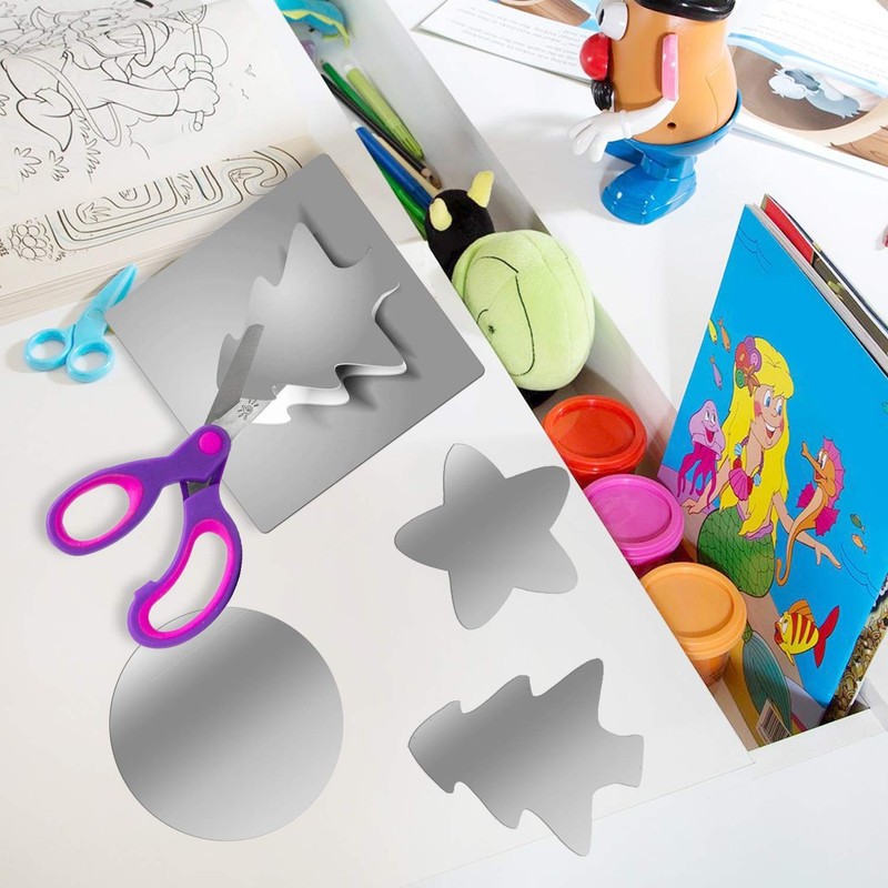 Flexible Cut-to-Size Mirror Sheets - 4 Pack, 6"x9", Self-Adhesive PETG Plastic S gallery