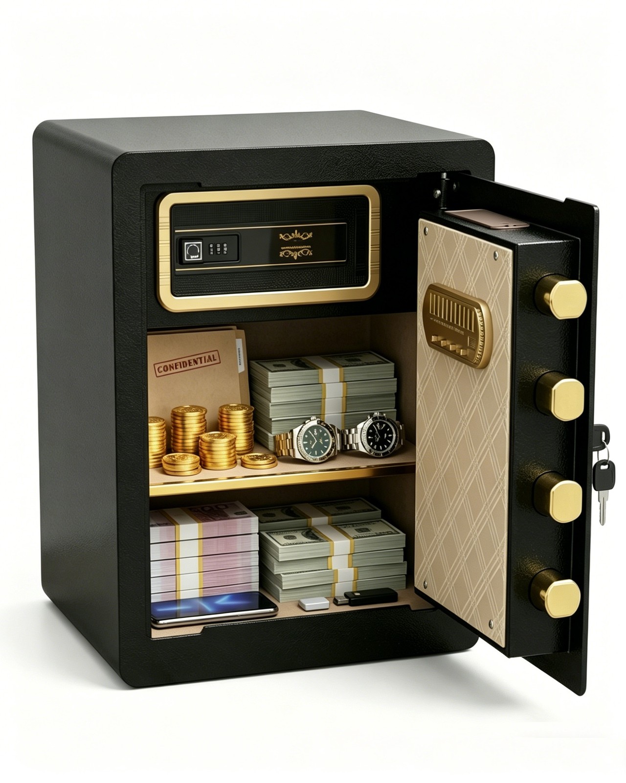 17.5" Tall Fireproof Safe 1.8 Cuft,Anti-Theft Lock with Keys&Hidden Box for Cash gallery