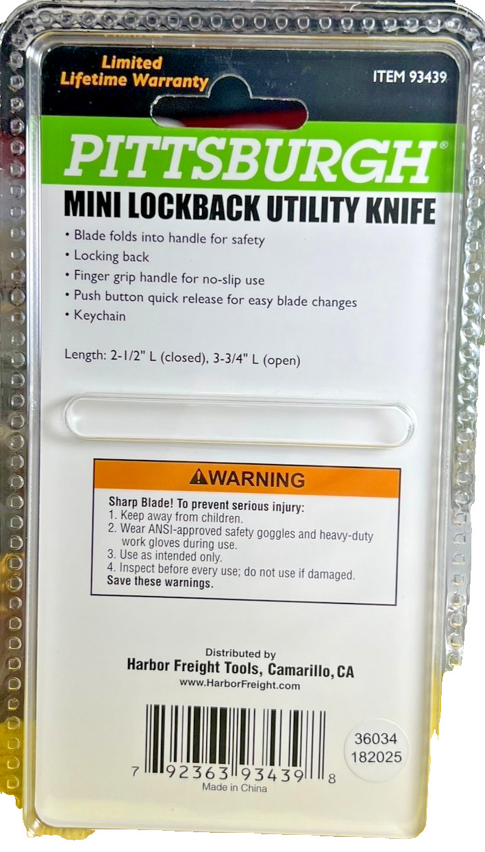 PITTSBURG MINI POCKET RAZOR UTILITY KNIFE "Best pocketool ever!! Color Varies " gallery