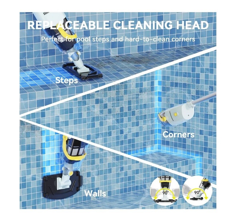 (2024 Upgraded) Lydsto Handheld Pool Vacuum with Telescopic Pole, Cordless Re... gallery