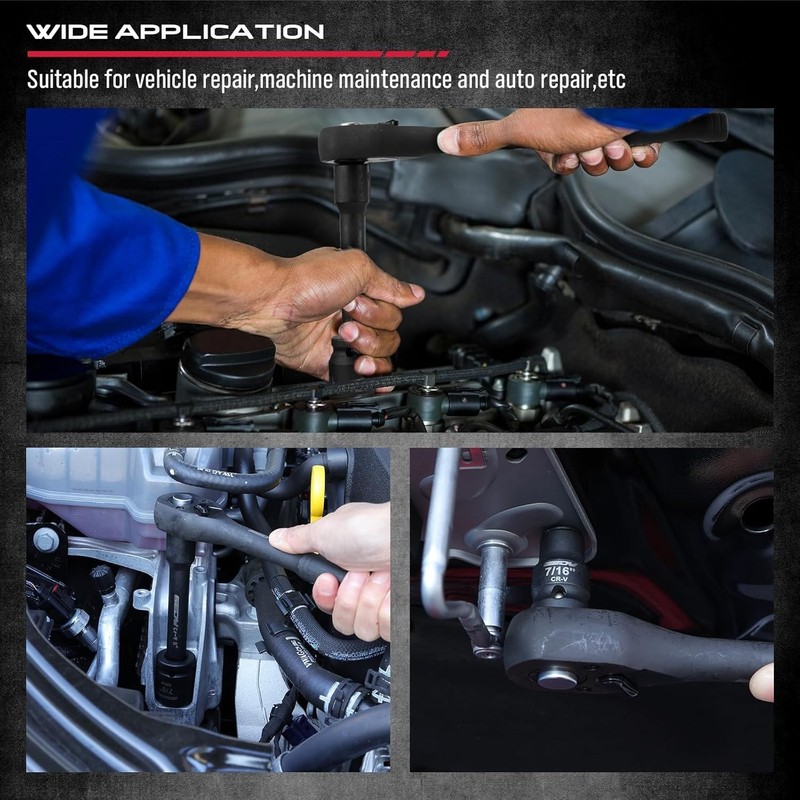 1/2" Drive Socket Wrench Set: 25-Piece SAE & Metric Impact Socket Ratchet Wre... gallery