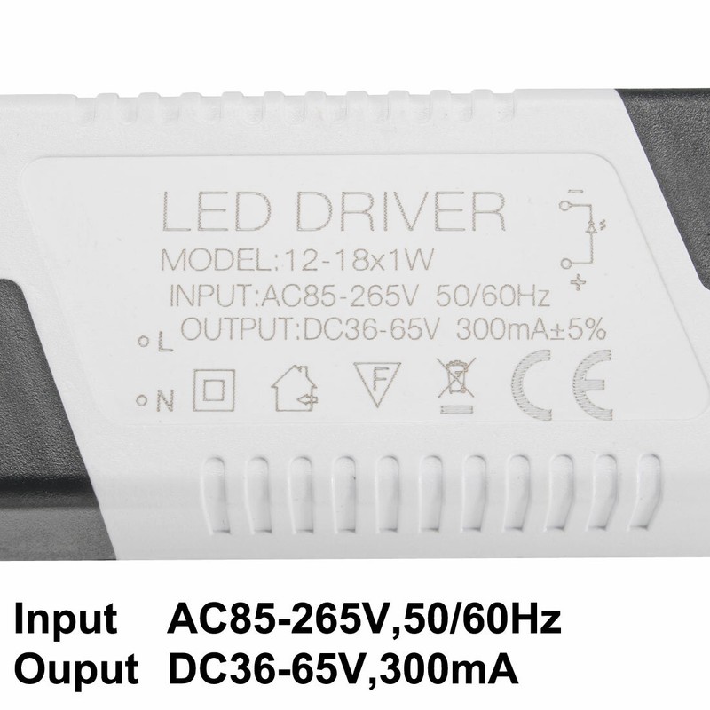 2pcs LED Driver Power Supply Transformer AC85-265V Current 300mA 12W - 18W gallery