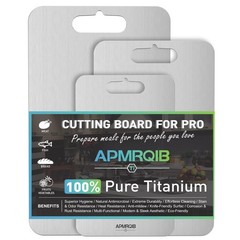 Titanium Cutting Board Set 3pc S M L 100% Pure Double Sided Non Toxic Kitchen