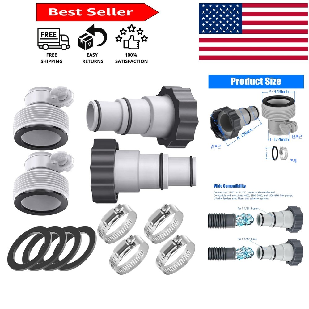 Universal Pool Hose Connector Set - Secure & Leak-Free for Above Ground Pools
