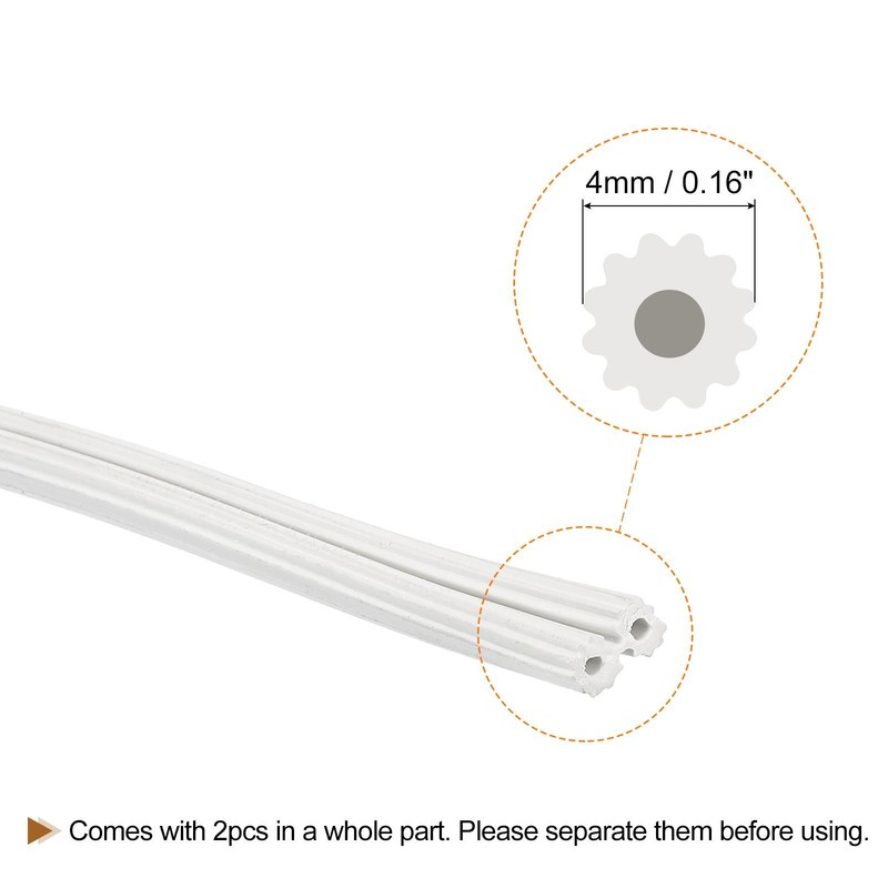 Screen Spline, 10M/32.81Ft Silicone Window Sealing Strip, 4mm OD White gallery
