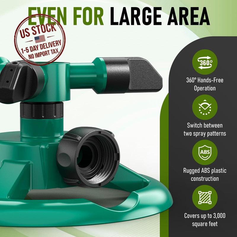 Lawn Sprinkler Automatic 360 Rotating Yard Grass Water Sprinkler for Garden Kid gallery