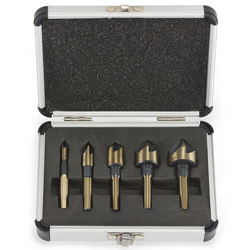 5PC COUNTERSINK TOOL BIT SET COUNTER SINK FOR STEEL METAL WOOD PLASTIC ALUMINUM gallery