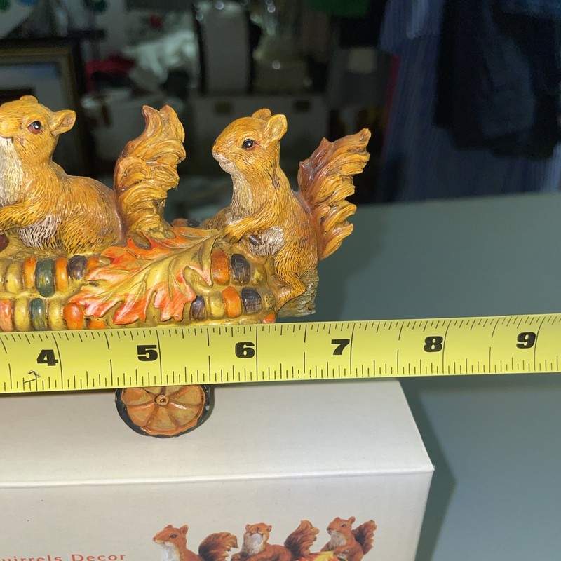 SQUIRRELS RIDING ON CORN INDIAN COB FALL COLORS - 7 INCHES LONG gallery