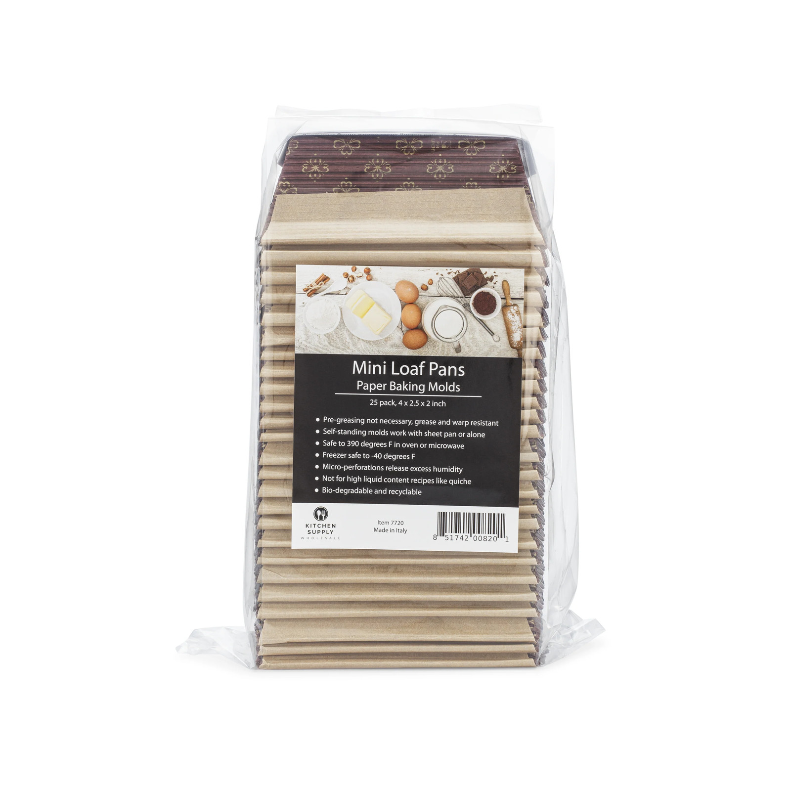 Mini Loaf Paper Baking Pan 25-Pack, 4 x 2 x 2 Inches gallery
