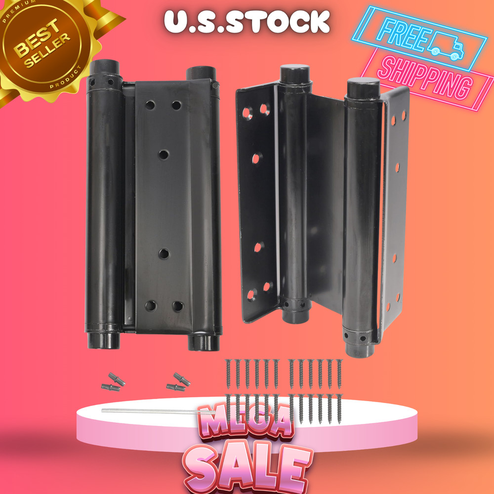 NEW 8in Double Action Spring Hinges Self Closing Door Stainless Steel Pair