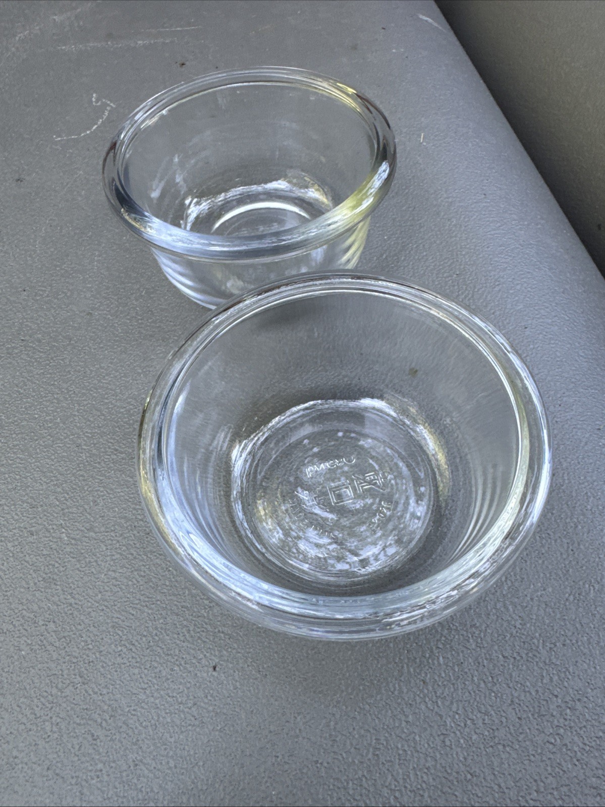 2 Pyrex 7202R 1 Cup 236 mL Clear Round Glass Food Bowl No Lid Made in USA gallery